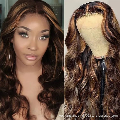 wholesale hot sell p4/27 woman hair virgin brazilian piano color human hair wigs